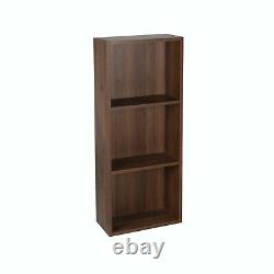 LHYWEHE 2 or 3 Tier with Light Book Shelf Bookcase Storage Cabinet Display Case