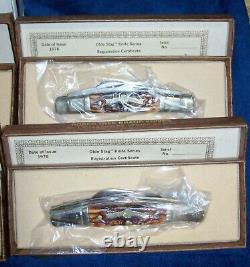 LOT of 6 1976 Boker Olde Stag Knife Assortment 3 Patterns Store Display Box/Case