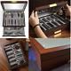 Luxury Wood Knife Display Case Vintage Style Storage Cabinet Wrist Watch Box New