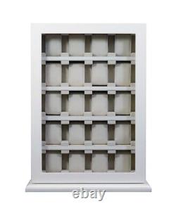 Large 20 Wrist Watch White Wood Storage Display Wall Cabinet Box Case Chest