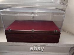 Large 22 Wood & Acrylic Locking Showcase Perfect for Knives, Watches, EDC