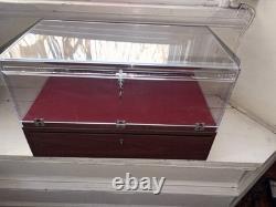 Large 22 Wood & Acrylic Locking Showcase Perfect for Knives, Watches, EDC