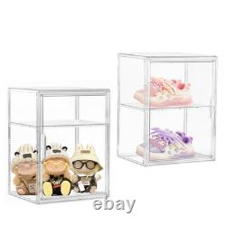 Large Clear Acrylic Display Case Shoe Storage Boxes With An Adjustable Divide