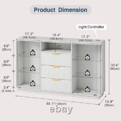 Large Display Case with LED Lights, Rounded Display Cabinet for Collectibles