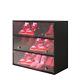 Light Shoe Box Three Layer Glass Door Storage Display Case Organizer