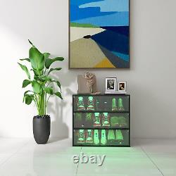Light Shoe Box Three Layer Glass Door Storage Display Case Organizer