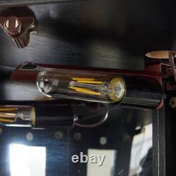 Lighted Corner Curio Cabinet Elegant Glass Display Case Storage for Living Room