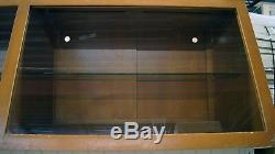 Lighted Display Case Retail Store Museum Business Counter Shelves Glass Wood Lrg