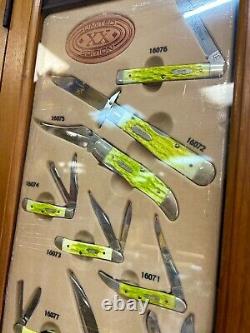 Limited Ed. Case XX Set of 8 Knives Display Wood & Glass Case with Keys & Storage