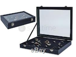 Livivo 100 Ring Velvet Jewellery Display Box Storage Tray Case Holder Organiser