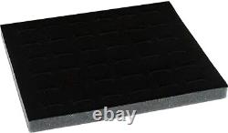 Lot of 6 Glass Top Display Case 36 Slot Ring Storage Jewelry Box Holder