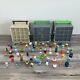 Lot Of 70 Minecraft Cube Mini Figures With 3 Collector Display Case Storage Boxes