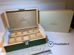 Luxury 10-Slot Green Wooden Watch Box Premium Display Storage Case