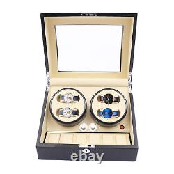 Luxury Automatic Rotation 4+6 Watch Winder Display Storage Boxes Case Organizer