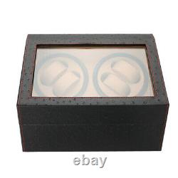 Luxury Automatic Watch Winder Display Box Case Leather Storage 4+6 Holder Black