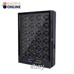 Luxury Automatic Watch Winder For 24 Watches Watch Storage Display Case Box LED