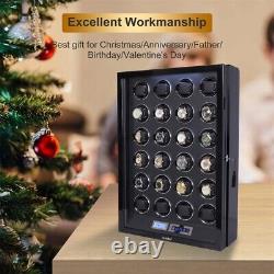 Luxury Automatic Watch Winder For 24 Watches Watch Storage Display Case Box LED