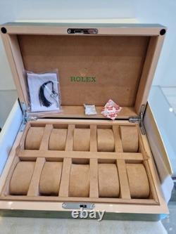 Luxury Watch Display Case Green Wood 10 Slot Storage Box