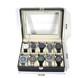 Luxury Watch Storage Box 10 Slots Display Case Organizer Glass Top Leather Rare