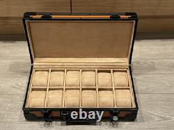 Luxury Watch Storage Case Display Durable Metal Box 12 Slots Suede Inside