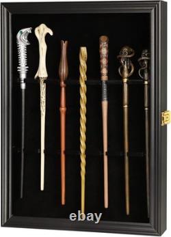 Magic Wand Display Case Holds 7 Secure Wall/Hang Storage with Acrylic Shield