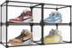 Magnetic Side Open Transparent Plastic Storage Shoe Box Clear Shoe Display Case