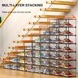 Magnetic Side Open Transparent Plastic Storage Shoe Box Clear Shoe Display Case