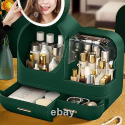 Makeup Organizer Cosmetics Bag Skincare Storage Display Case Box With LED Mirror