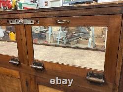 Maple antique mercantile display case and general store counter