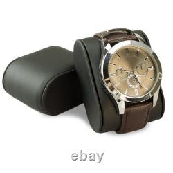 Mens 24 Slot Luxury Watch Display Case Carbon Fiber Leather Pillows Storage Hold