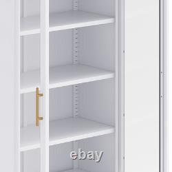 Metal Arched Glass Display Storage Cabinet Lights Collectibles Organizers Rack
