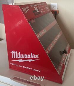 Milwaukee Tools Shockwave Bit Metal Store Display Case Red Storage Hardware Sign