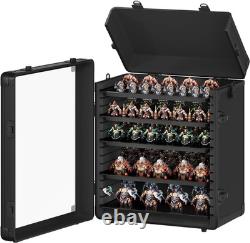 Miniatures Storage Case for Collectibles, Figurine Display Case with 2 Locks & 5