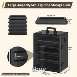 Miniatures Storage Case for Collectibles, Figurine Display Case with 2 Locks & 5