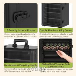 Miniatures Storage Case for Collectibles, Figurine Display Case with 2 Locks & 5