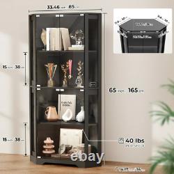 Minifigures Corner Display Case 4 Tier LED Figure Diecast Car Card Curio Cabinet