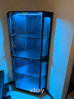 Minifigures Corner Display Case 4 Tier LED Figure Diecast Car Card Curio Cabinet