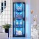 Minifigures Corner Display Case 4 Tier Led Light Figure Diecast Car Toy Cabinet
