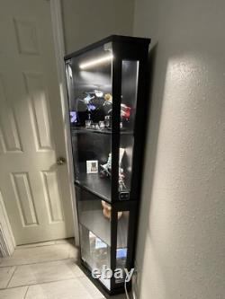 Minifigures Corner Display Case 4 Tier LED Light Figure Diecast Car Toy Cabinet