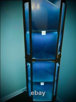 Minifigures Corner Display Case 4 Tier LED Light Figure Diecast Car Toy Cabinet