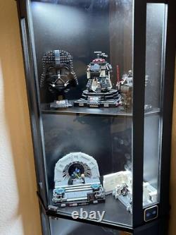 Minifigures Corner Display Case 4 Tier LED Light Figure Diecast Car Toy Cabinet