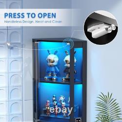 Minifigures Corner Display Case 4 Tier LED Light Figure Diecast Car Toy Cabinet