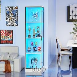 Minifigures Corner Display Case 4 Tier White LED Figure Diecast Toy Car Cabinet