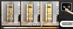Minifigures Corner Display Case 4 Tier White LED Figure Diecast Toy Car Cabinet