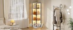 Minifigures Corner Display Case 4 Tier White LED Figure Diecast Toy Car Cabinet