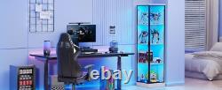 Minifigures Corner Display Case 4 Tier White LED Figure Diecast Toy Car Cabinet
