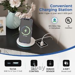 Minifigures Corner Display Case LED Light & Charging Station Figure Car Cabinet