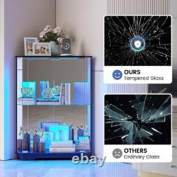 Minifigures Corner Display Case LED Light & Charging Station Figure Car Cabinet