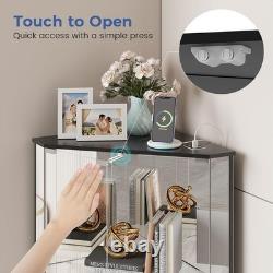 Minifigures Corner Display Case LED Light & Charging Station Figure Car Cabinet