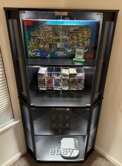 Minifigures Corner Display Case White 4 Tier LED Figure Diecast Toy Car Cabinet